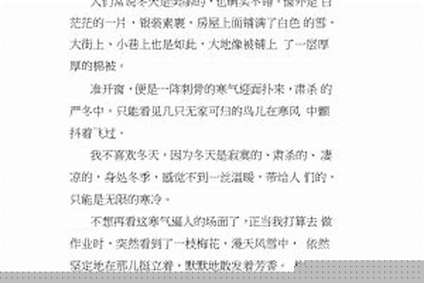 冬天,其实不冷 作文